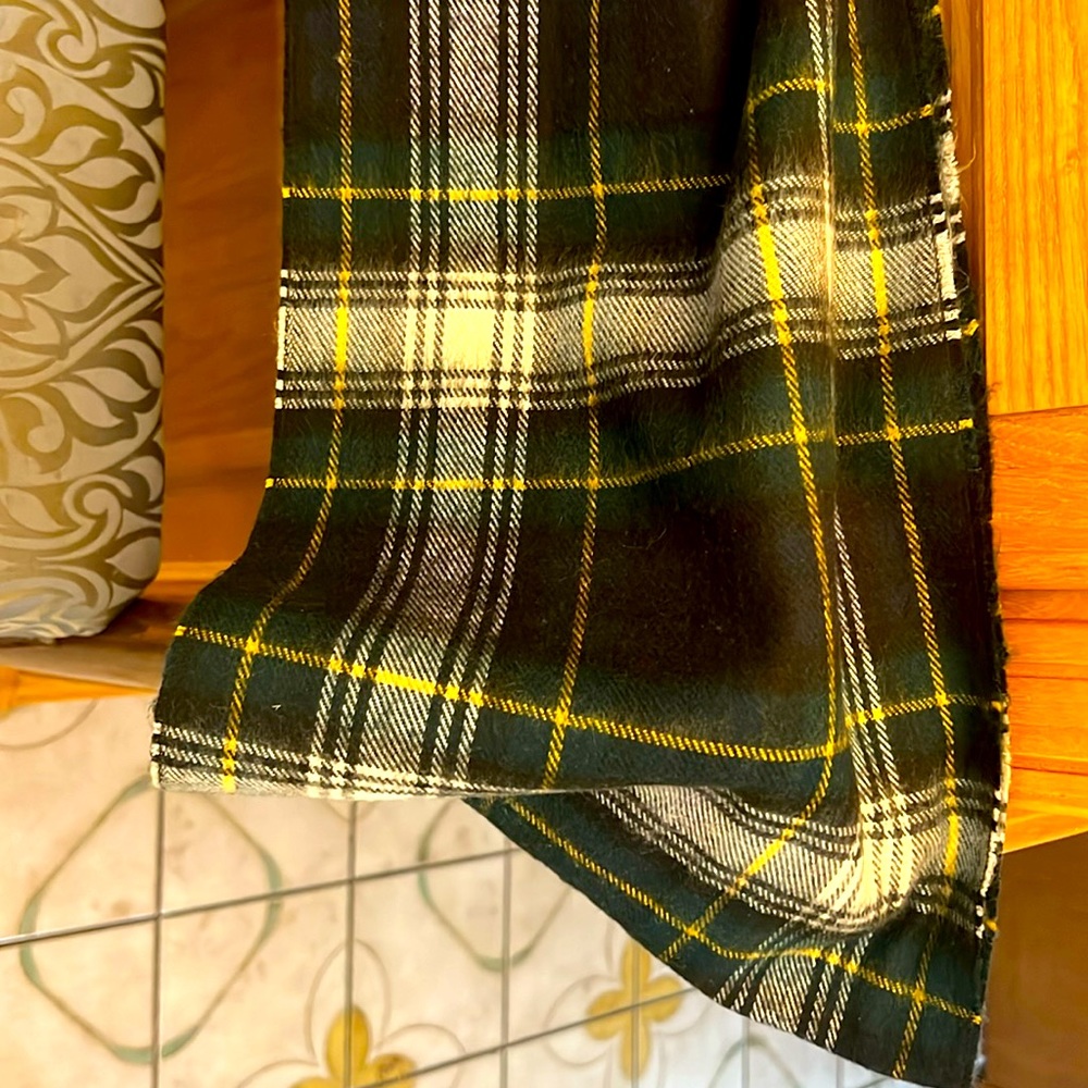 Auth. Christian Dior Monsieur Green/White Vintage Scarf